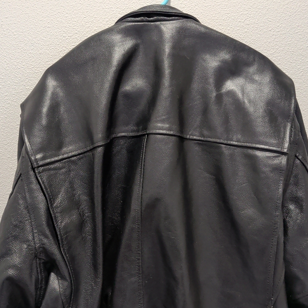 Highway Hawks Mens Black Leather Bikers Jacket Size 56 - Picture 5 of 8